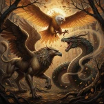 Griffin, Dragon, Phoenix